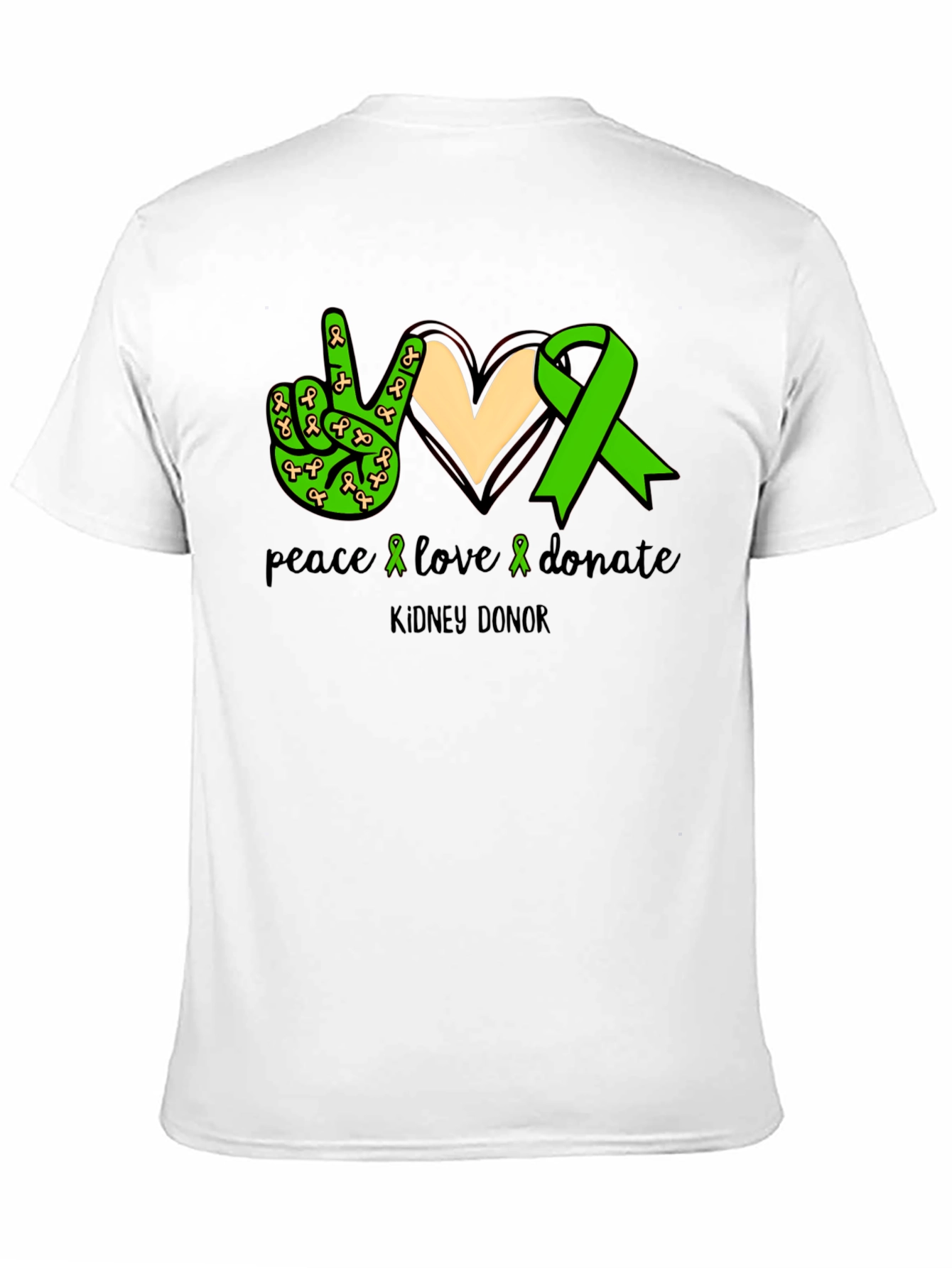 Peace Love Donate Kidney Donor Awareness T-Shirt