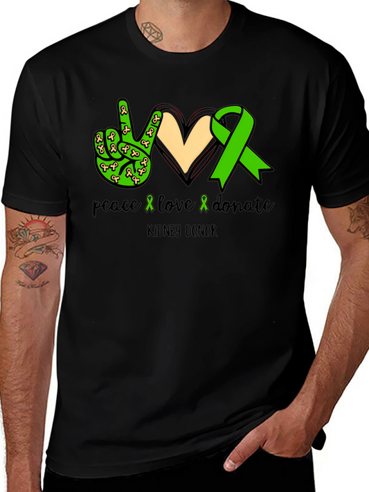 Peace Love Donate Kidney Donor Awareness T-Shirt