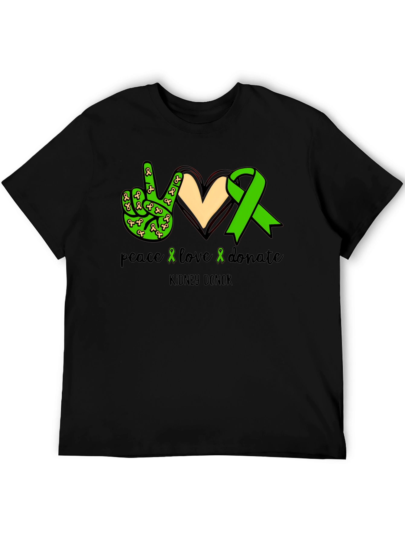 Peace Love Donate Kidney Donor Awareness T-Shirt