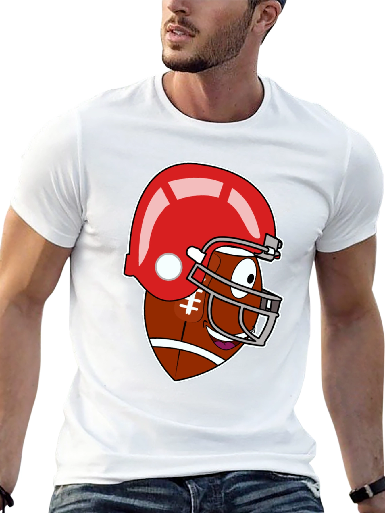 Funny Football Cartoon Graphic Tee