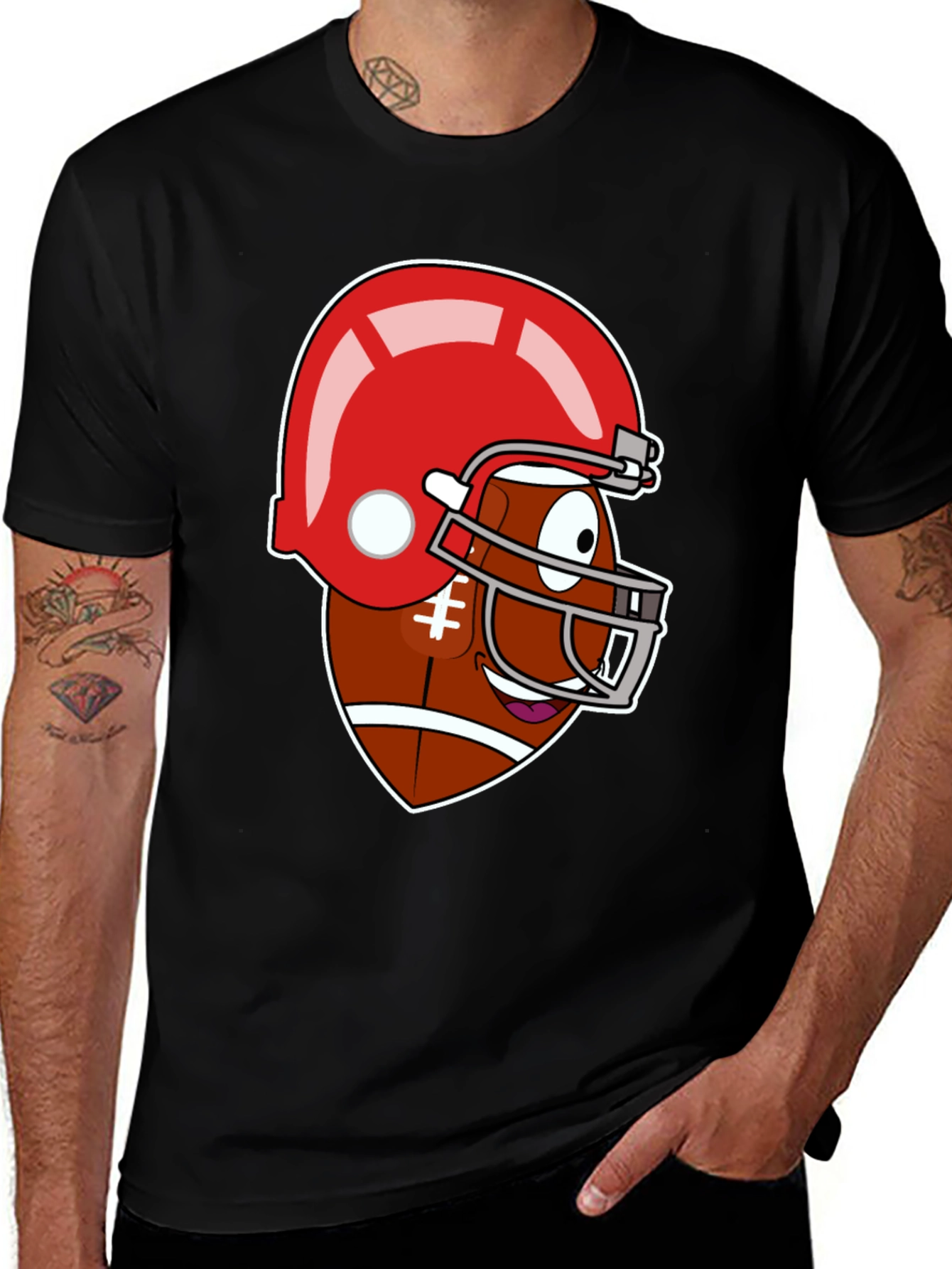 Funny Football Cartoon Graphic Tee