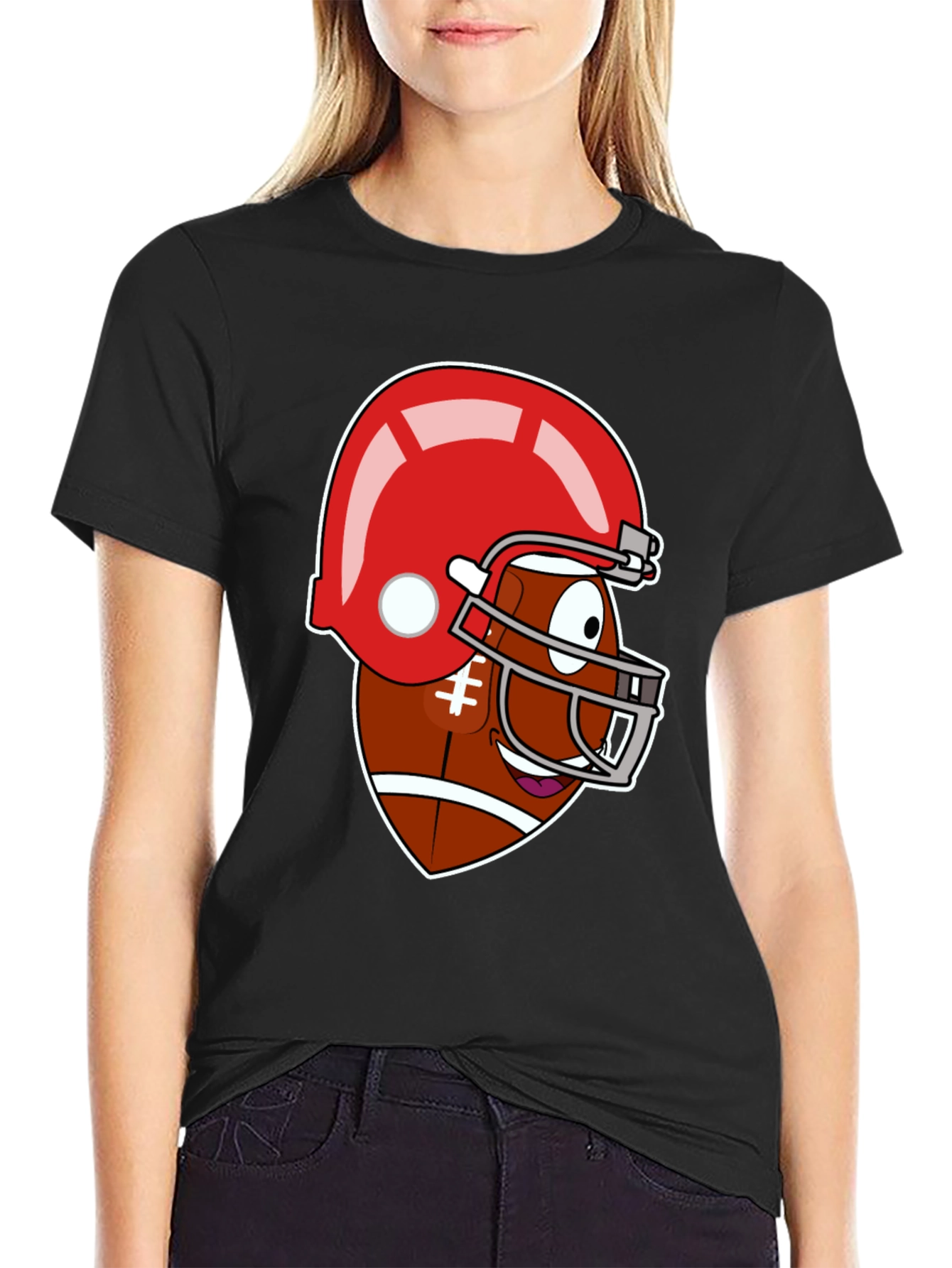 Funny Football Cartoon Graphic Tee