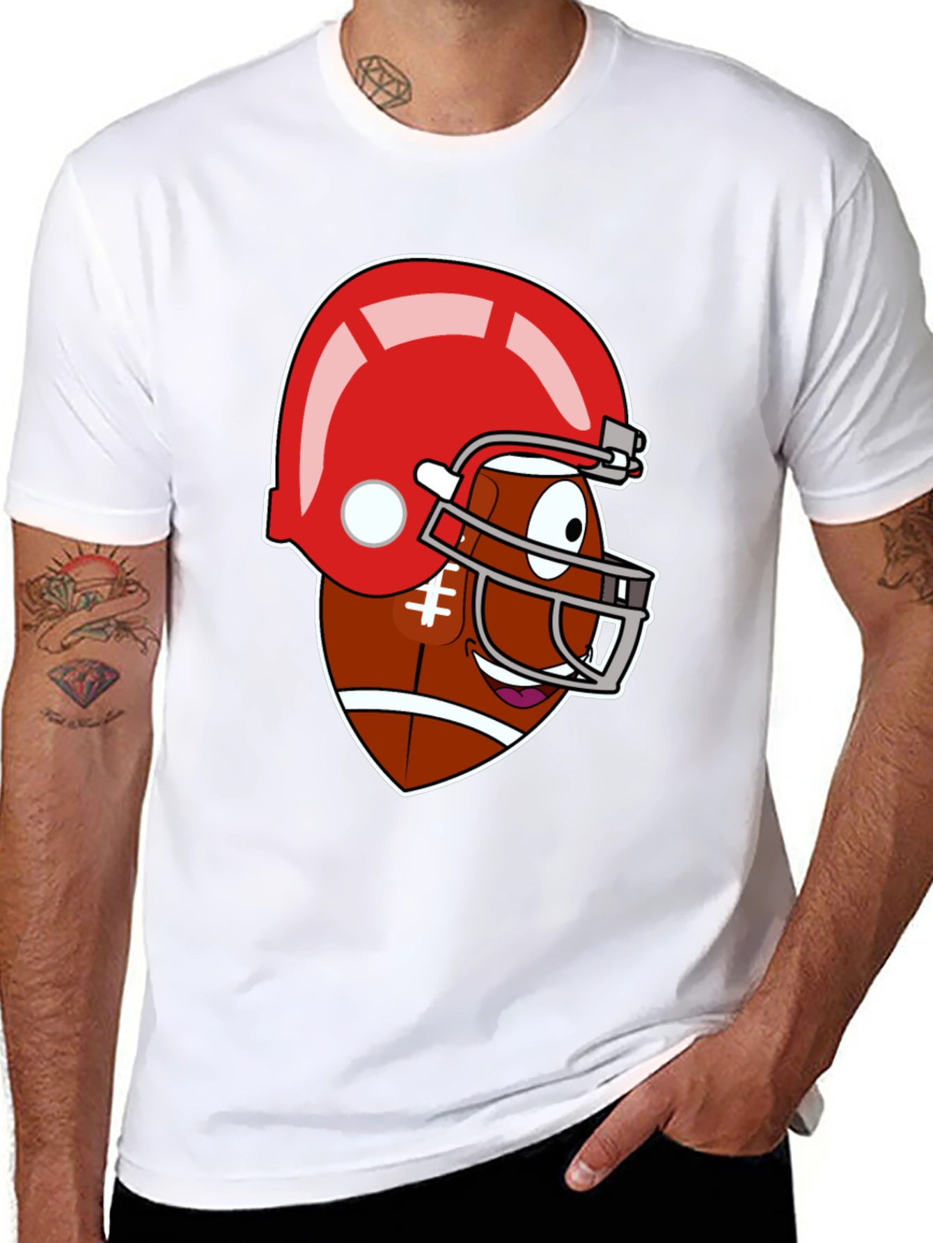 Funny Football Cartoon Graphic Tee