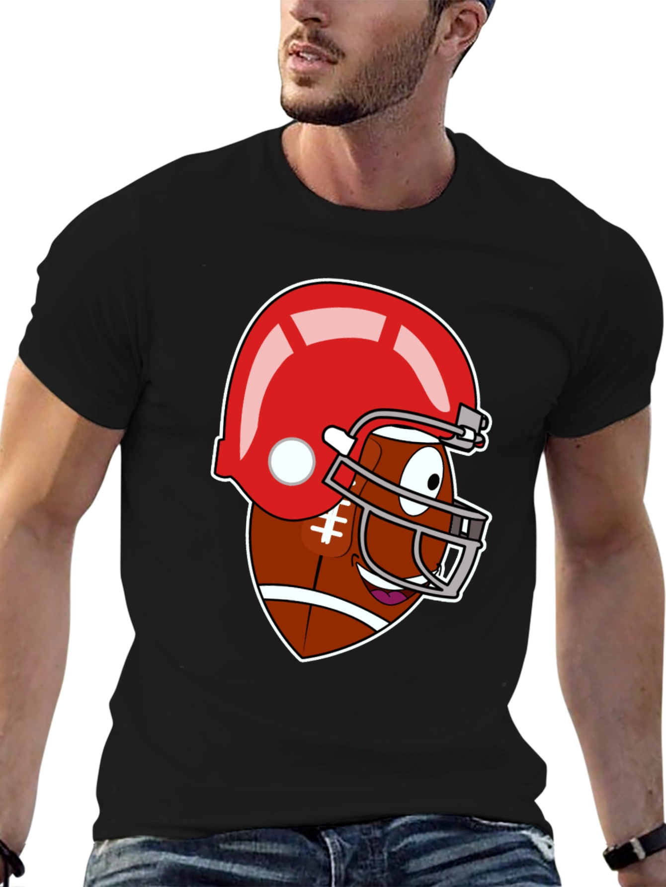 Funny Football Cartoon Graphic Tee