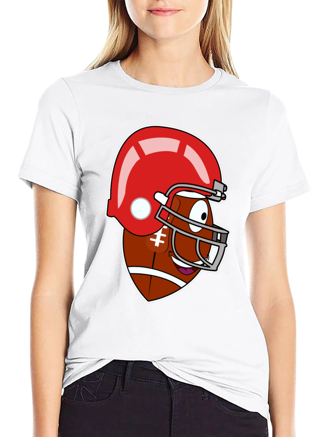 Funny Football Cartoon Graphic Tee