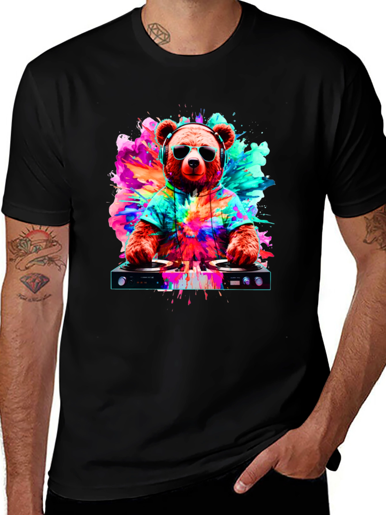 DJ Bear Graphic T-Shirt