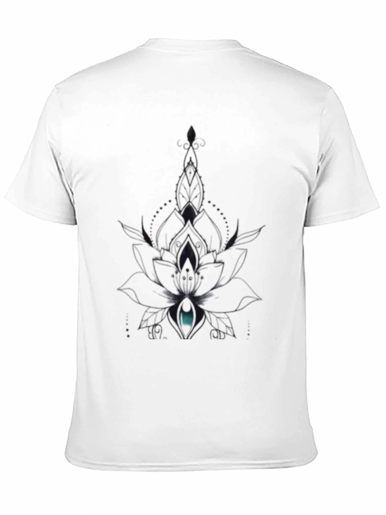 Black T-Shirt with Lotus Eye Design