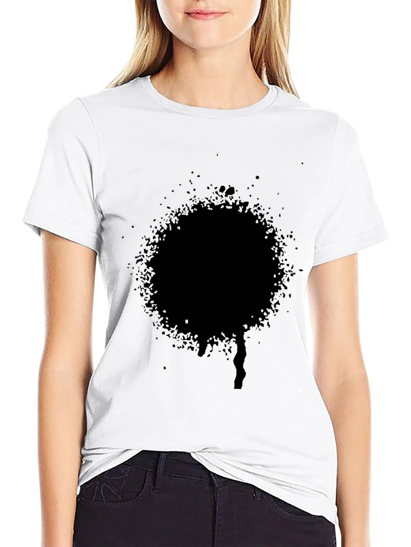 Modern Black T-Shirt with Abstract Circle Design
