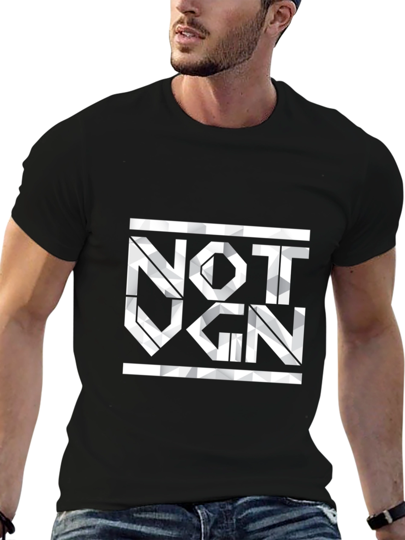 Not VGN Black Graphic Tee - Vegan Statement T-Shirt