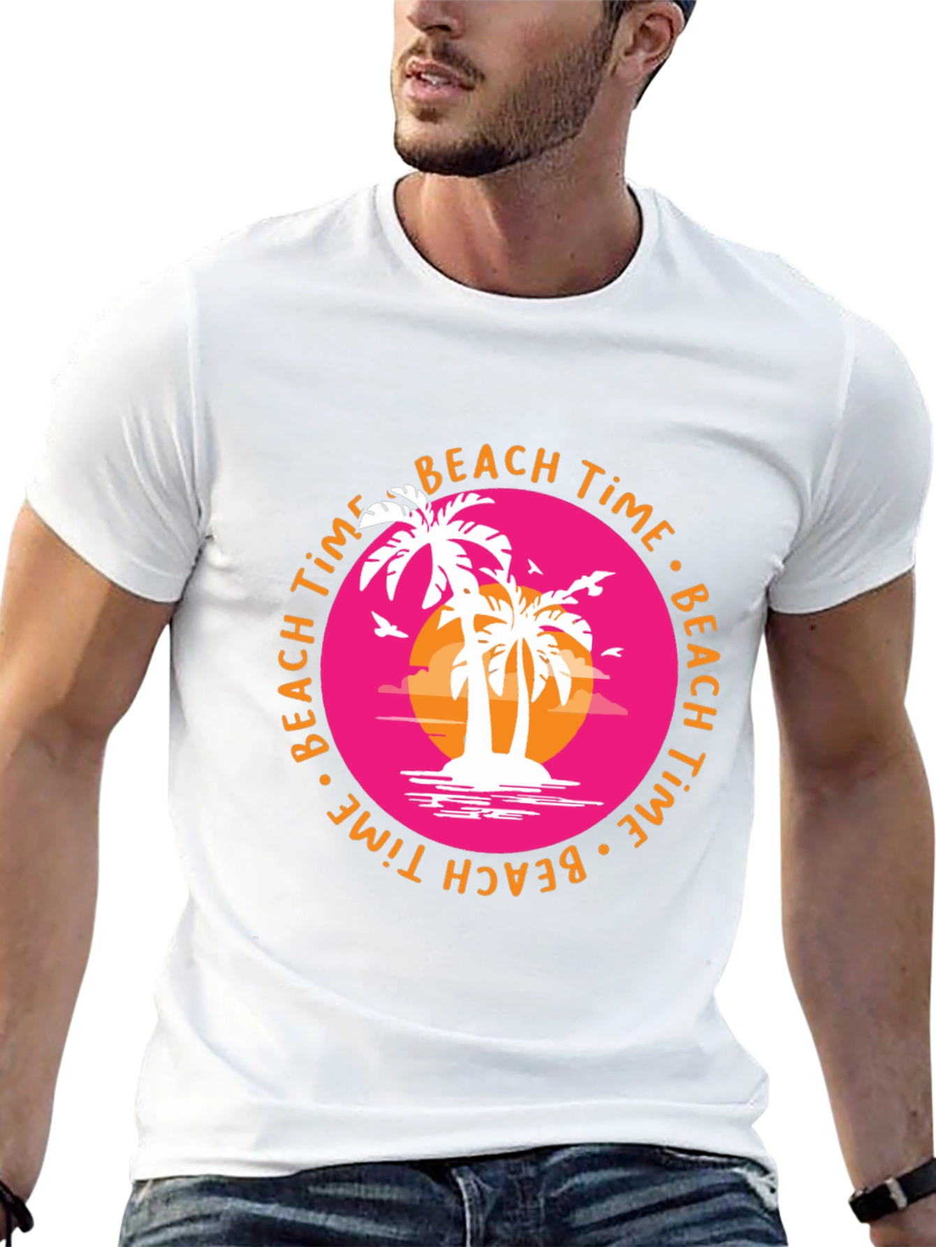 Beach Time Palm Tree Graphic Tee