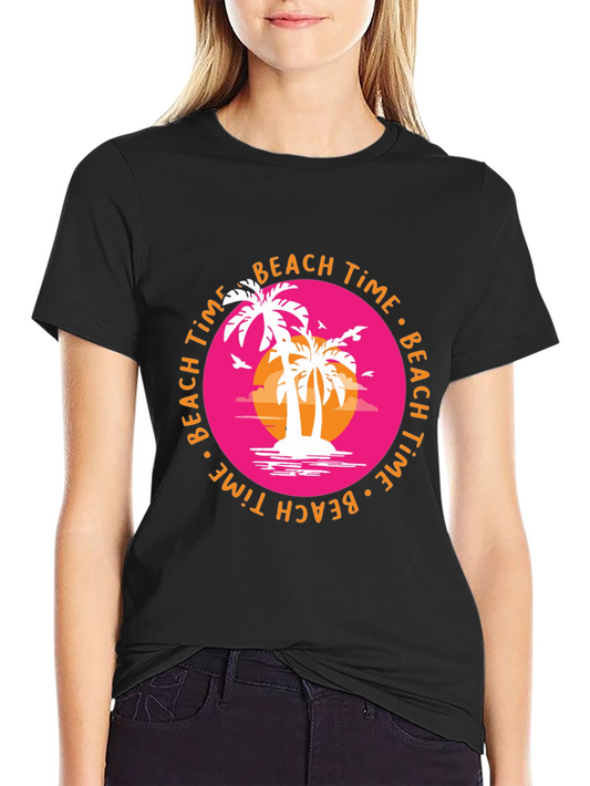 Beach Time Palm Tree Graphic Tee