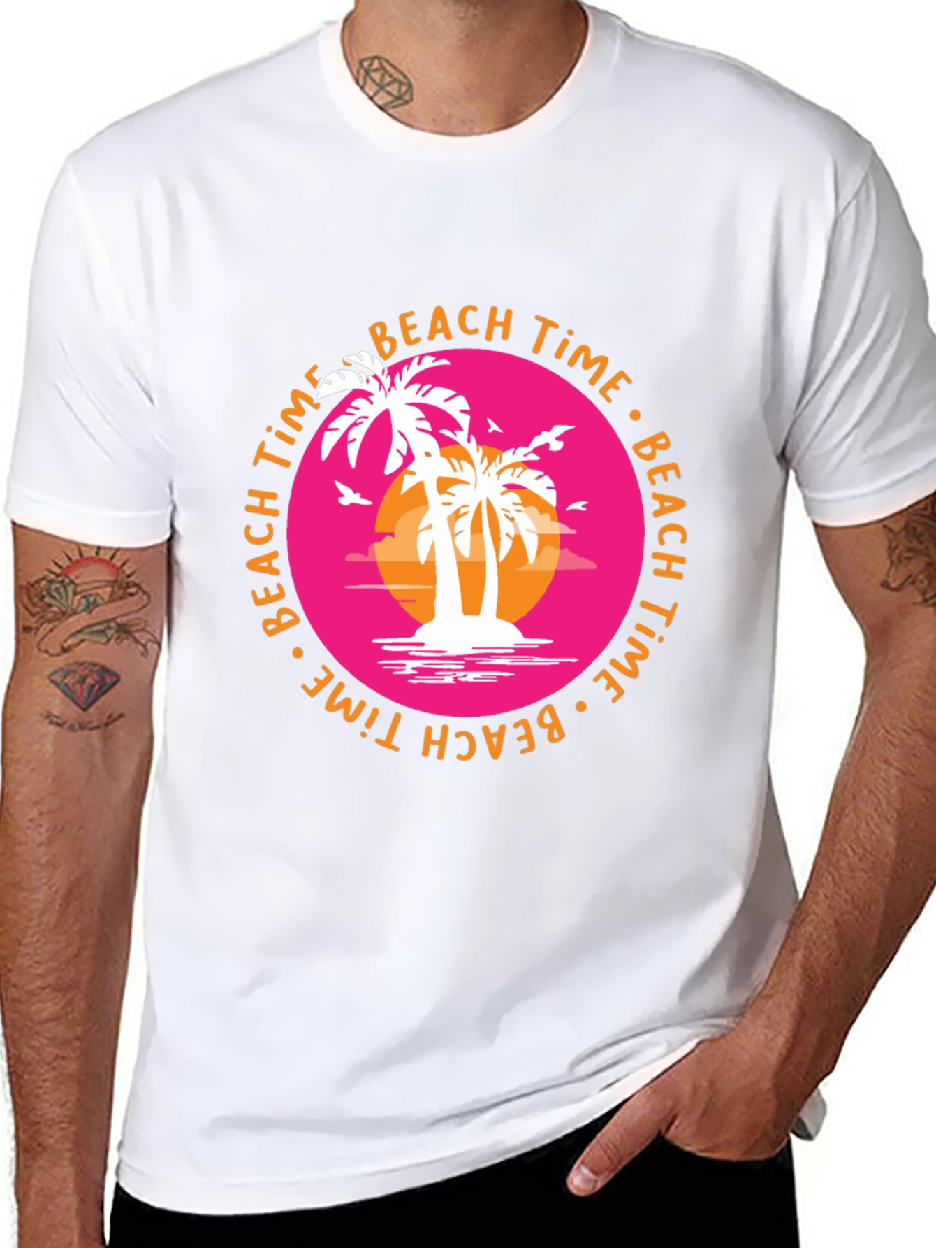 Beach Time Palm Tree Graphic Tee