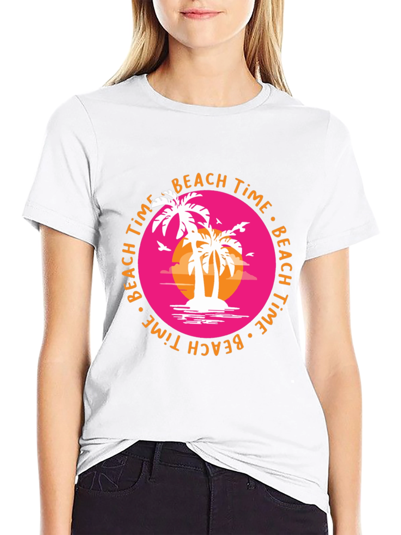 Beach Time Palm Tree Graphic Tee