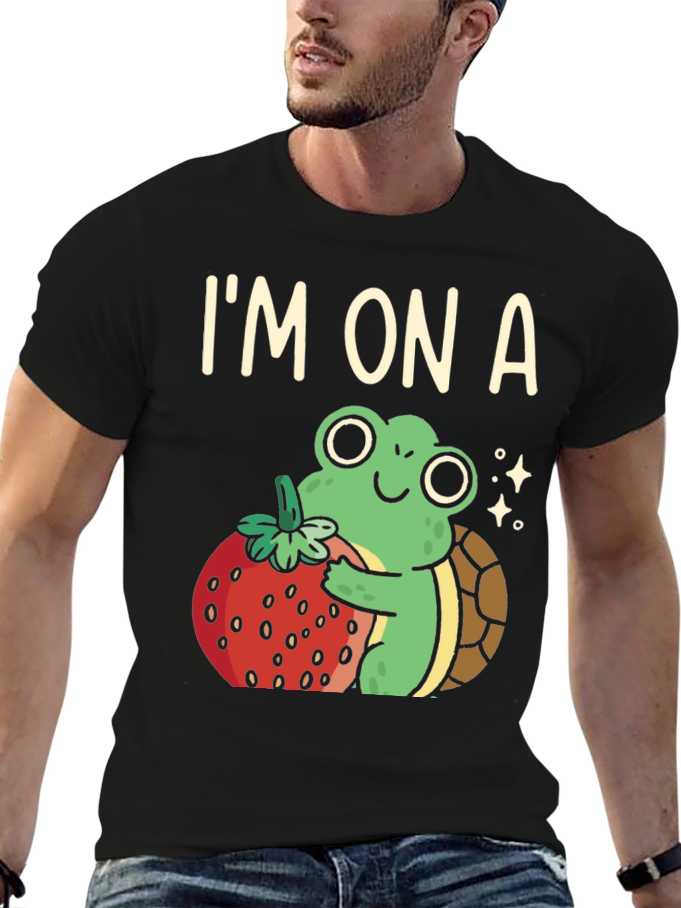 Im On A Turtle Frog & Strawberry Graphic Tee