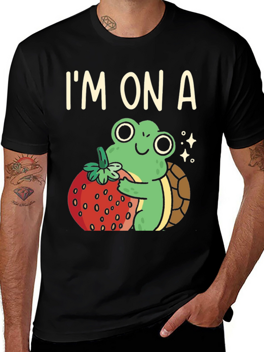 Im On A Turtle Frog & Strawberry Graphic Tee
