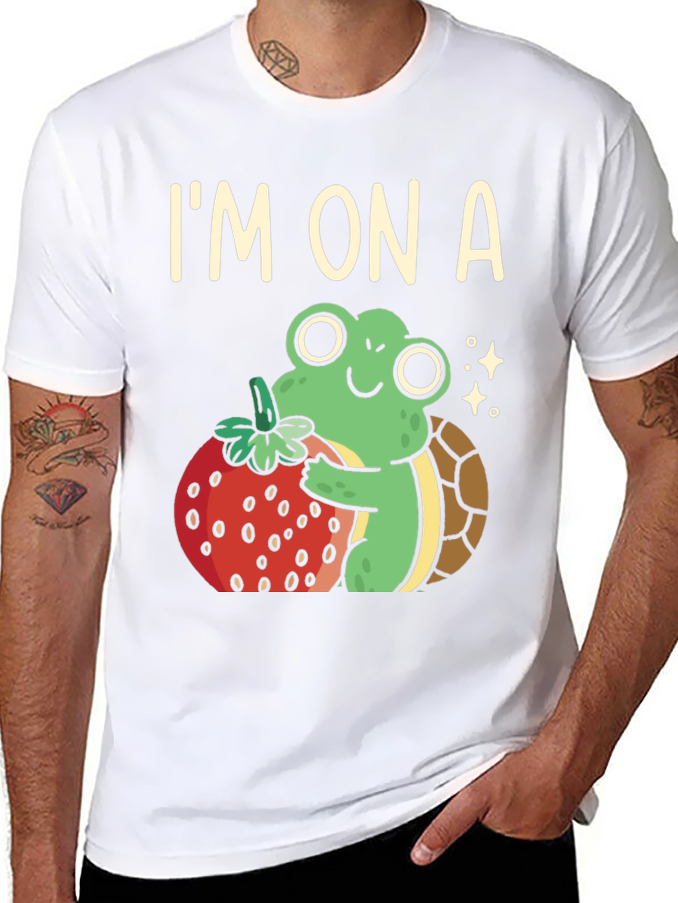 Im On A Turtle Frog & Strawberry Graphic Tee