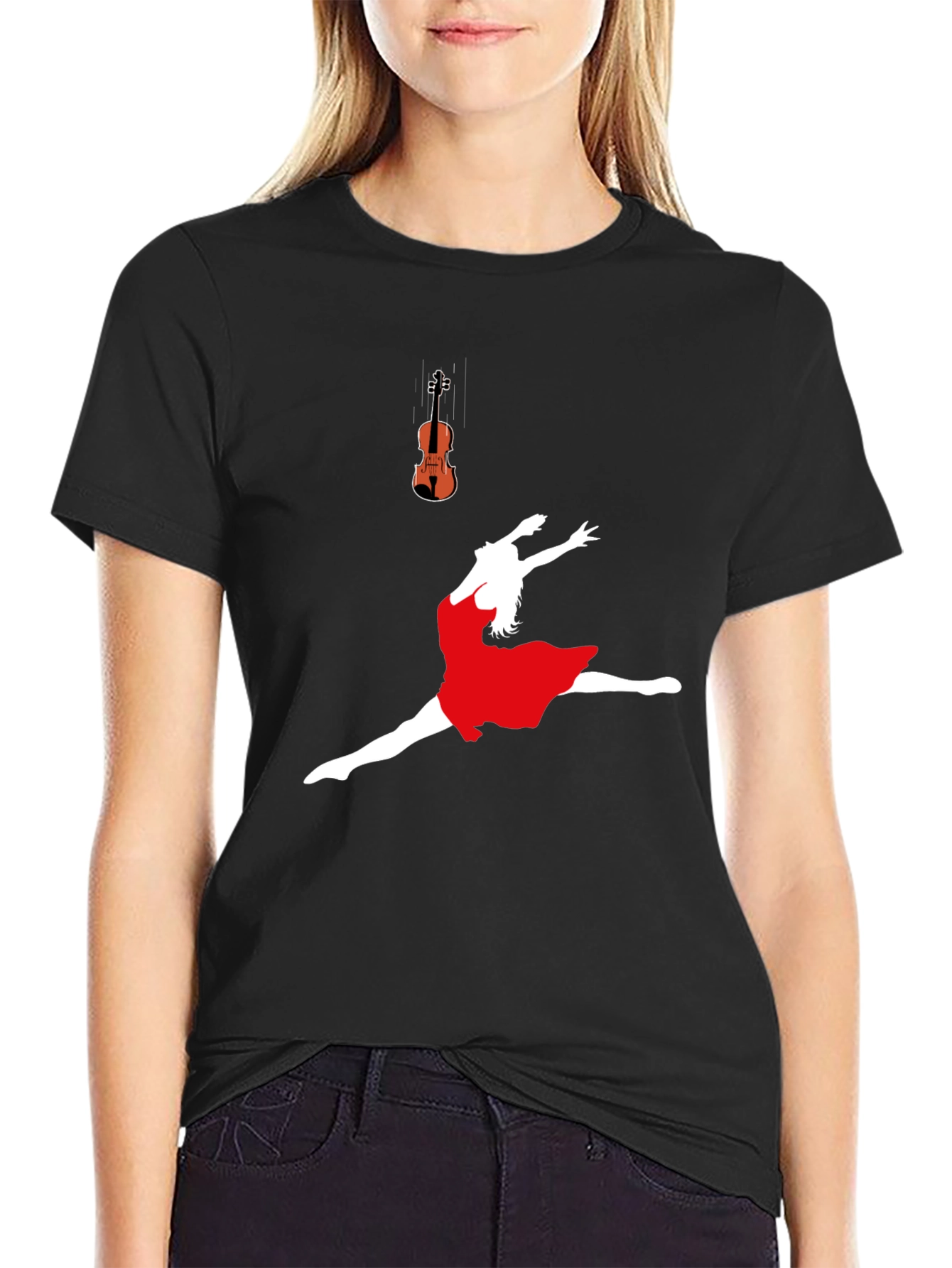 Dance & Music T-Shirt - Black Cotton Blend