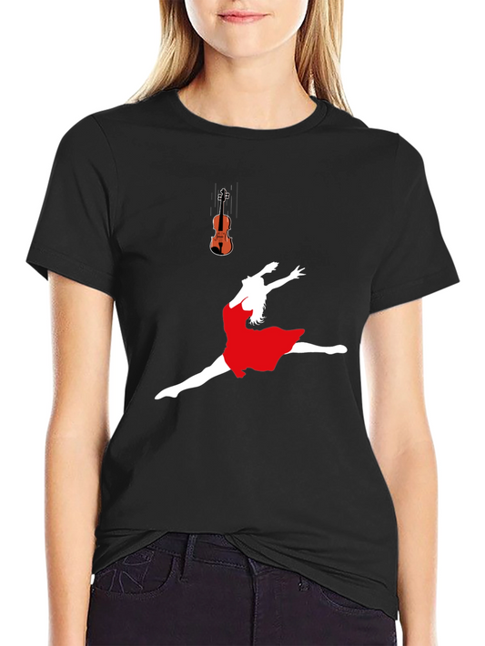 Dance & Music T-Shirt - Black Cotton Blend