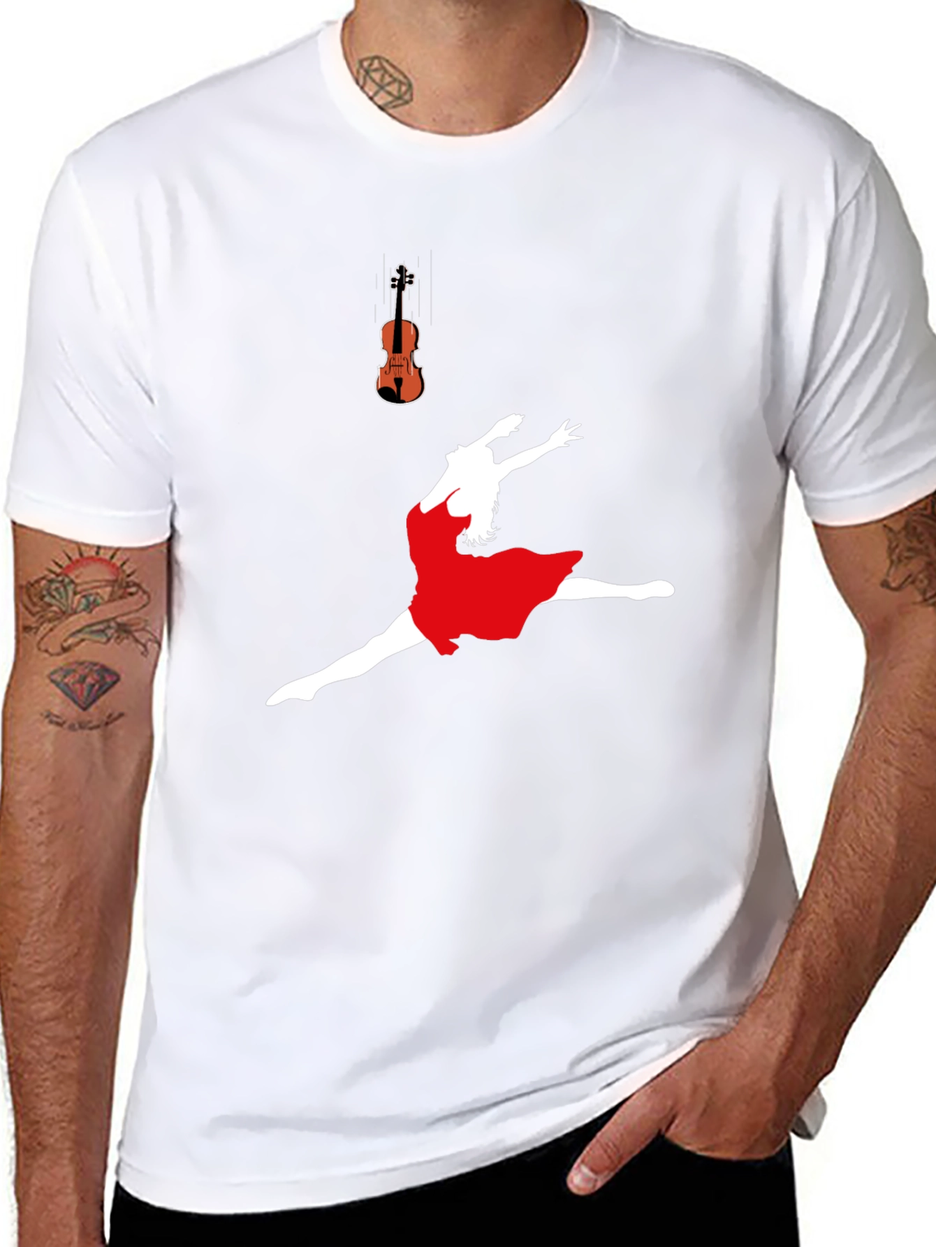 Dance & Music T-Shirt - Black Cotton Blend