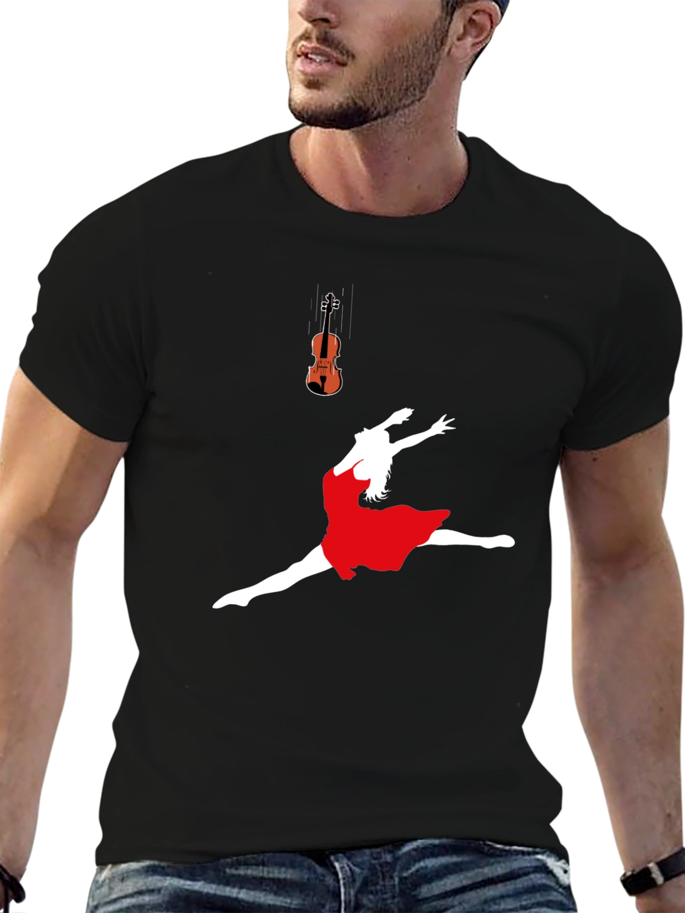 Dance & Music T-Shirt - Black Cotton Blend