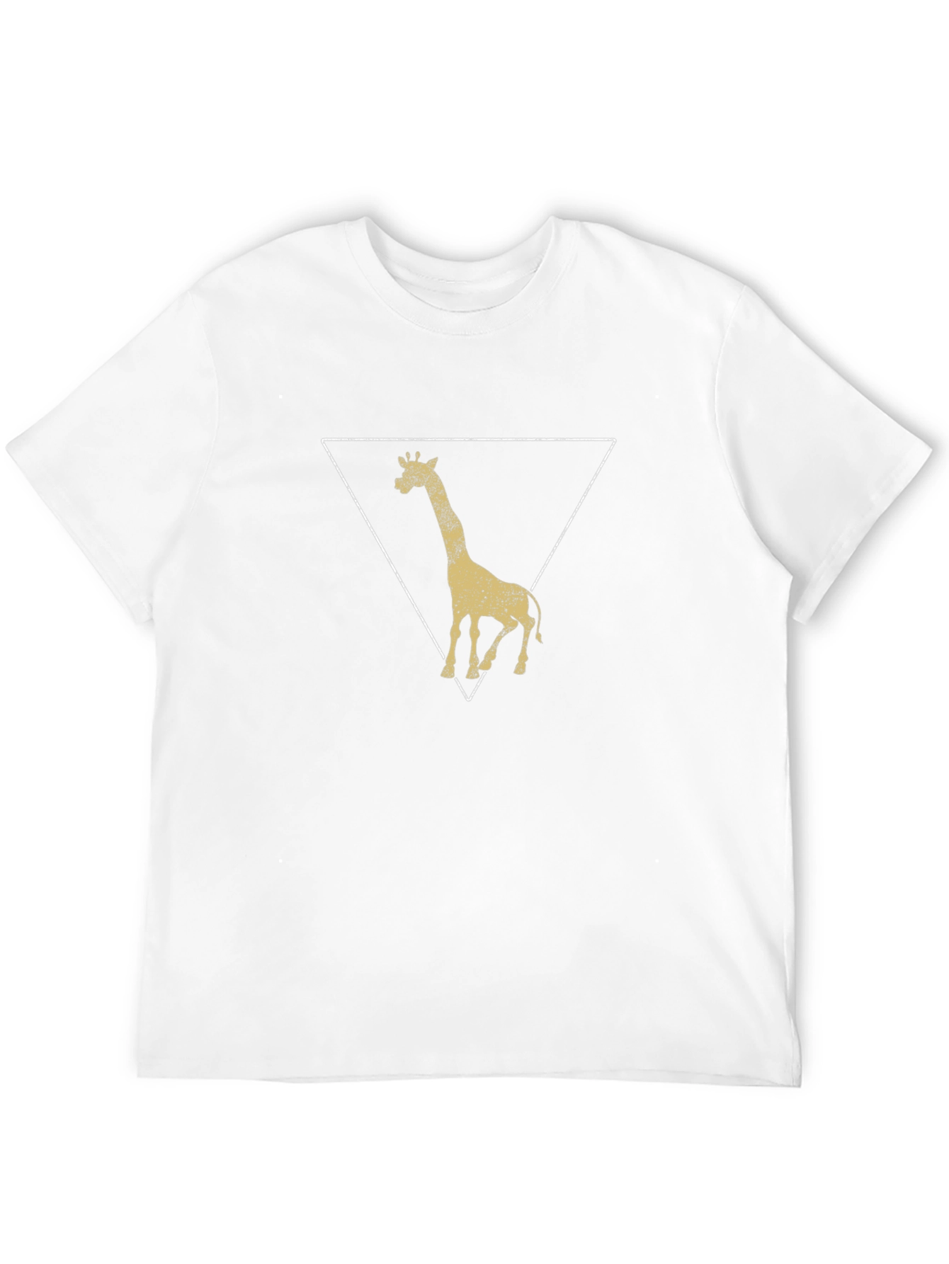 Giraffe Triangle Graphic Tee - Black Cotton T-Shirt