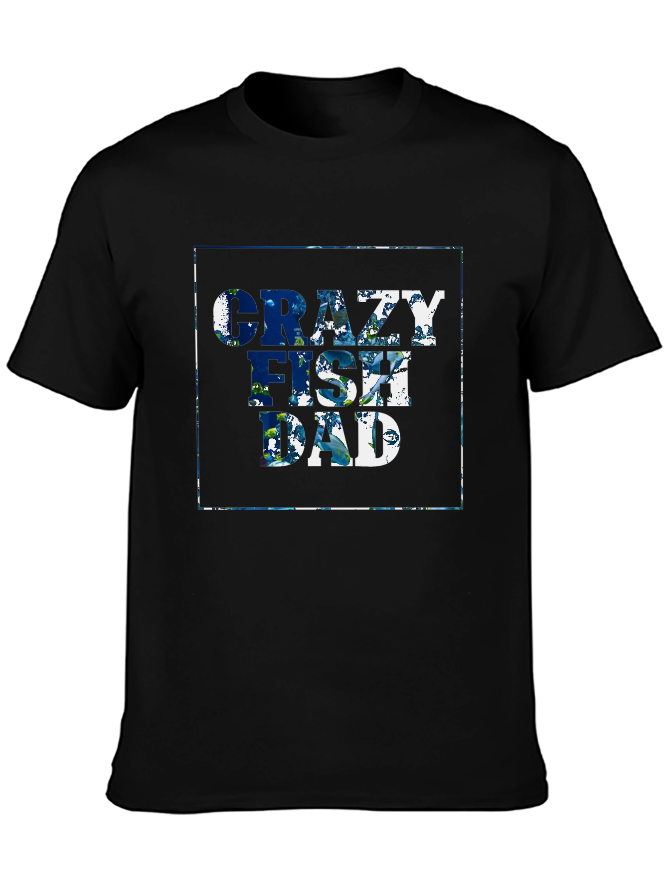 Crazy Fish Dad T-Shirt - Black