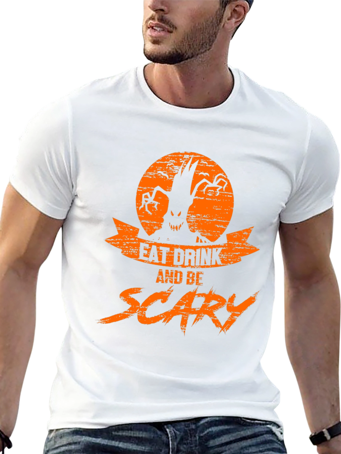 Eat Drink and Be Scary Halloween Graphic T-Shirt