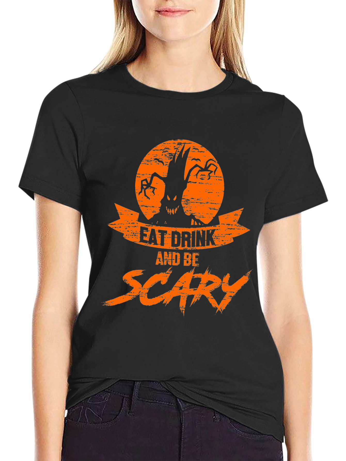 Eat Drink and Be Scary Halloween Graphic T-Shirt