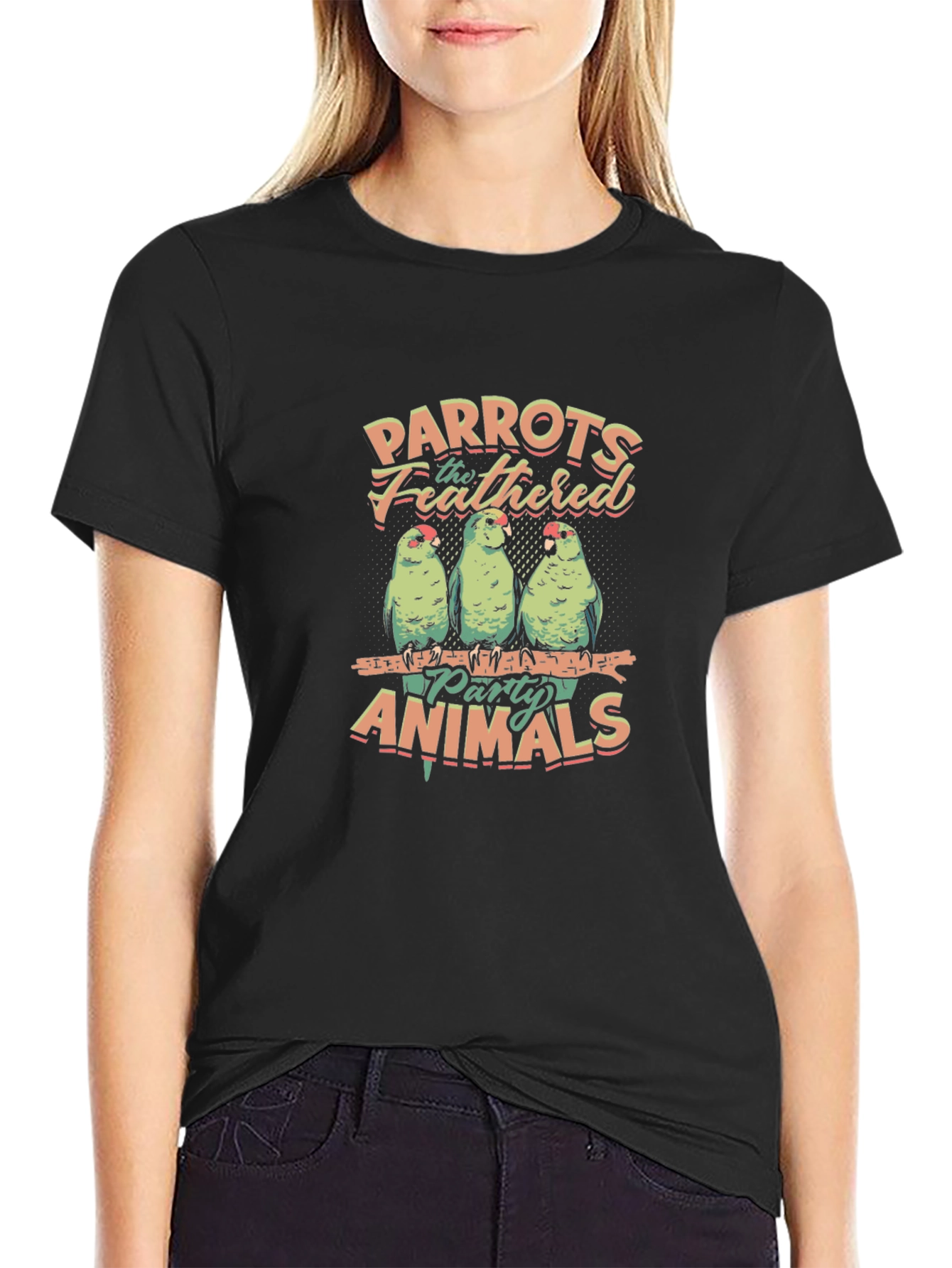 Parrots The Feathered Party Animals Graphic Tee