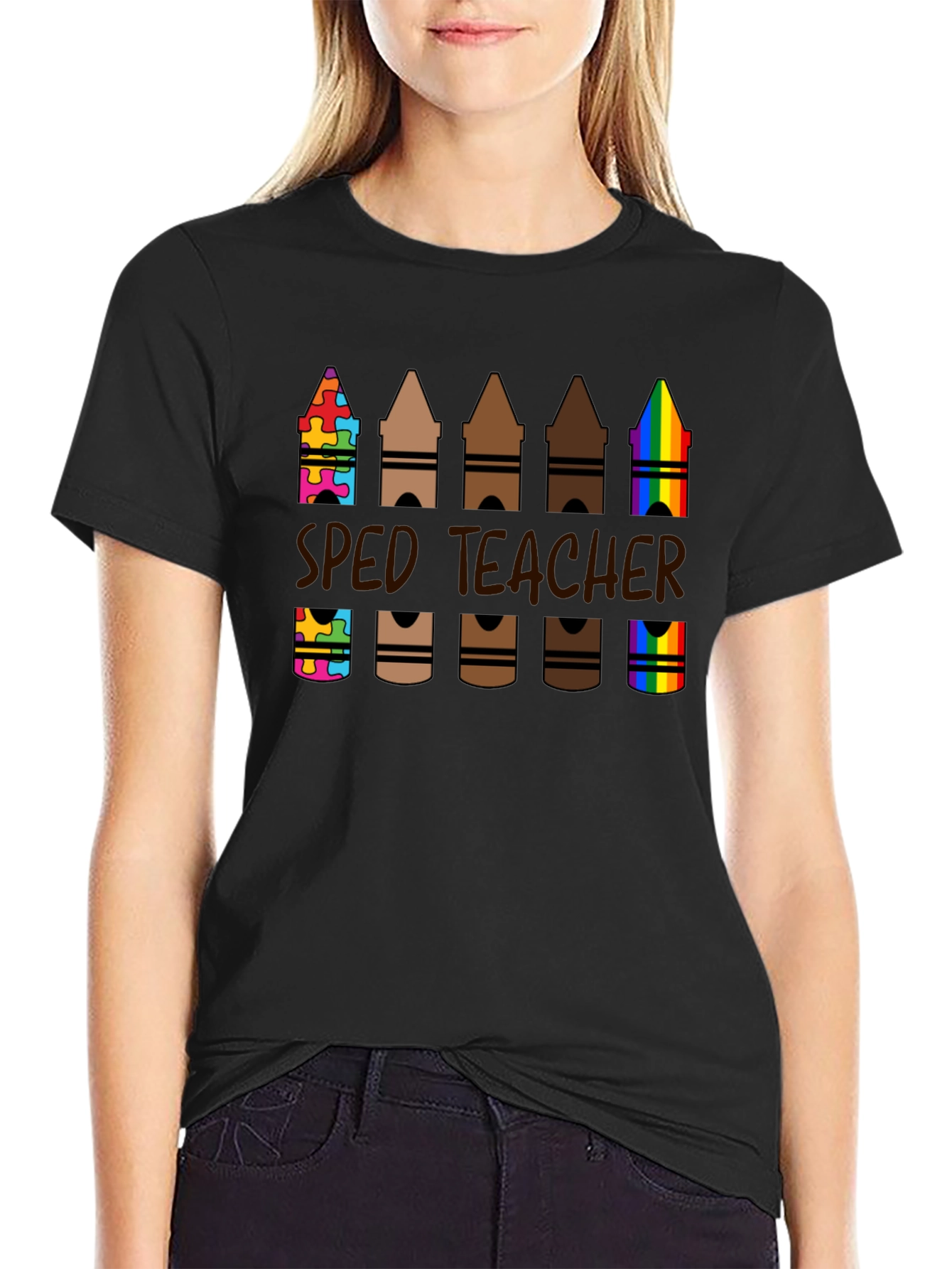 SPED Teacher Crayon T-Shirt