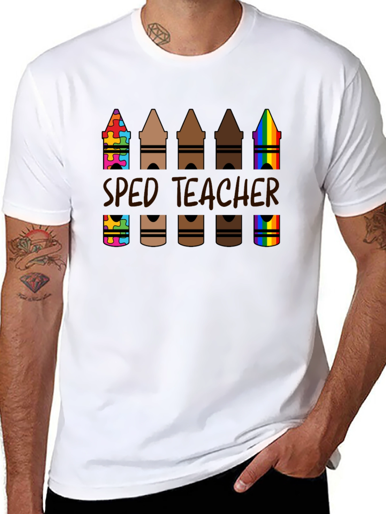 SPED Teacher Crayon T-Shirt