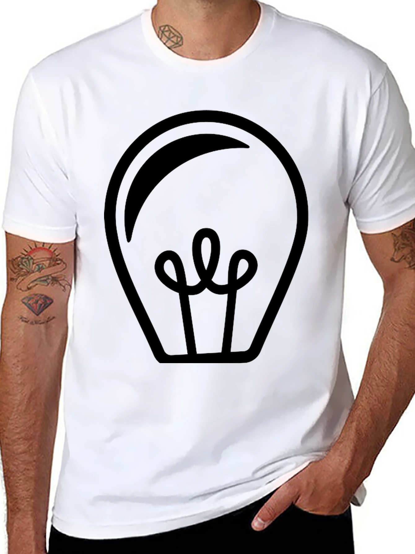 Black Graphic Tee - Light Bulb Design