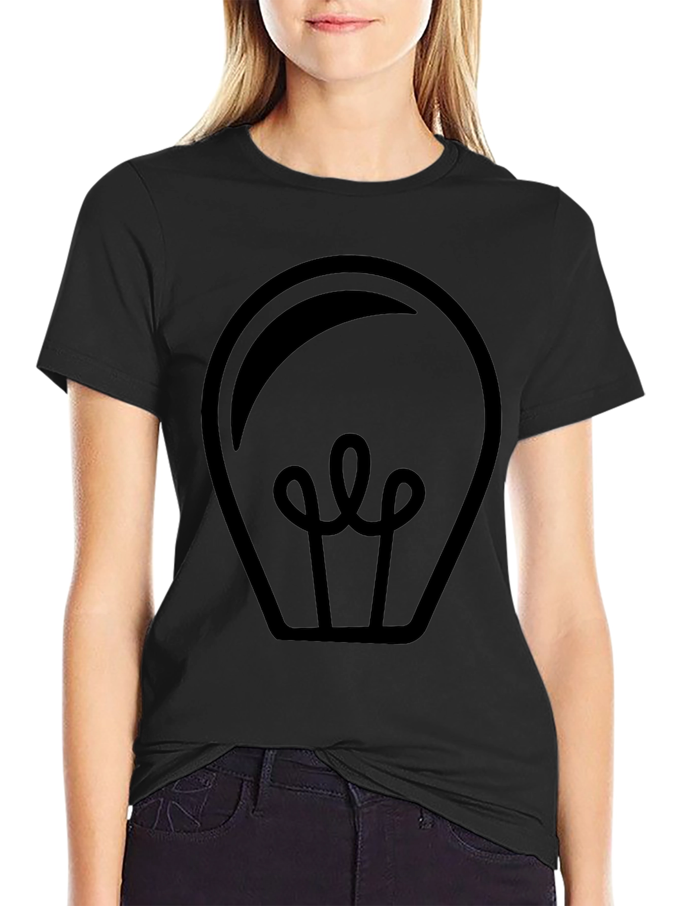 Black Graphic Tee - Light Bulb Design
