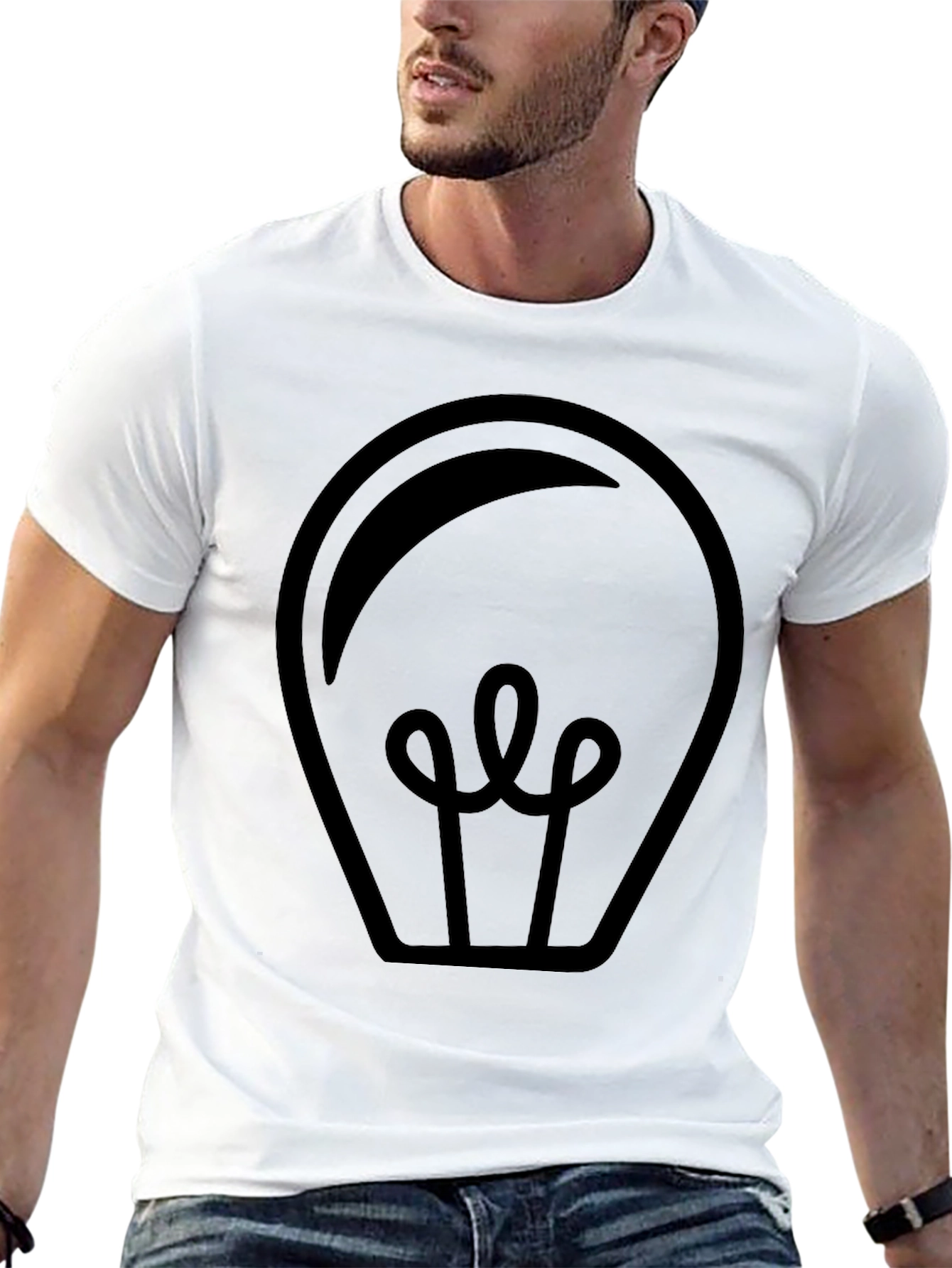 Black Graphic Tee - Light Bulb Design