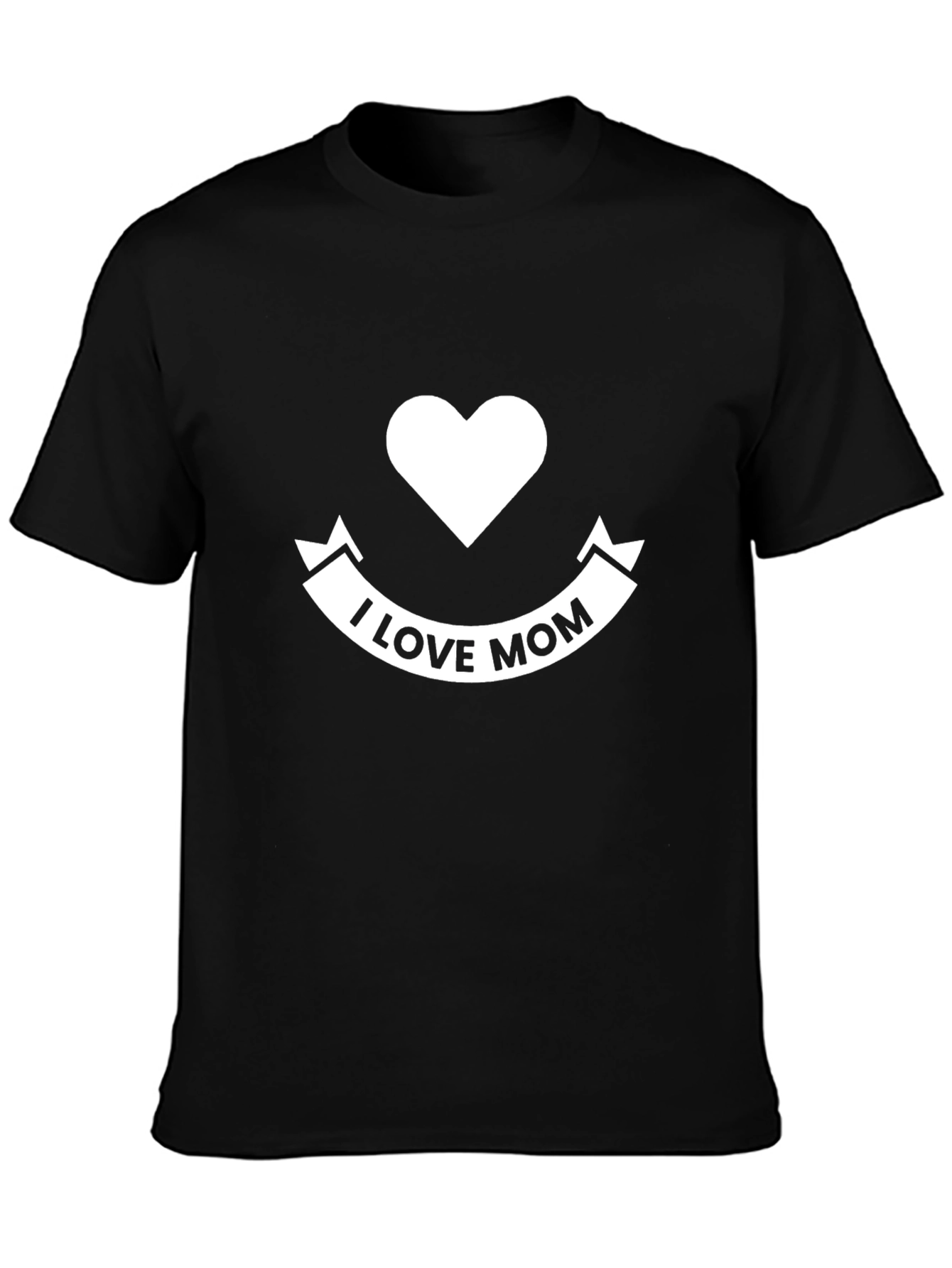 I Love Mom T-Shirt - Black Heart Design