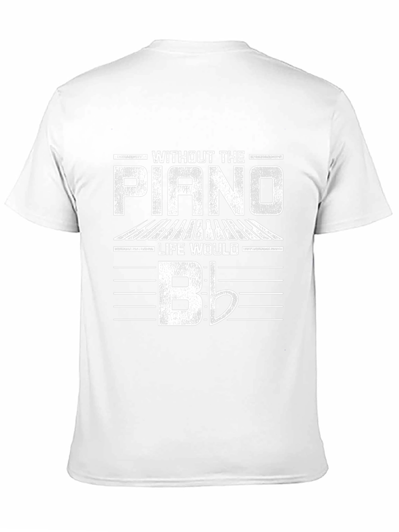 Piano Lovers Black Cotton T-Shirt - Flat