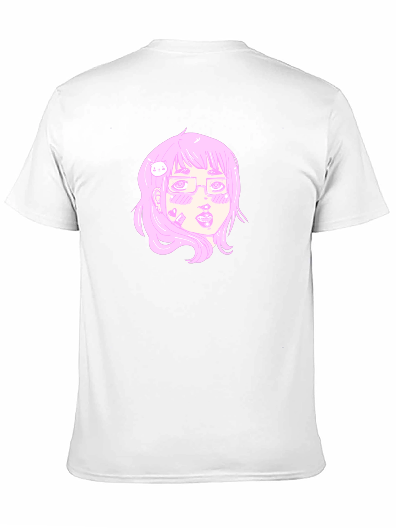 Anime Girl Graphic Tee - Black Cotton T-Shirt