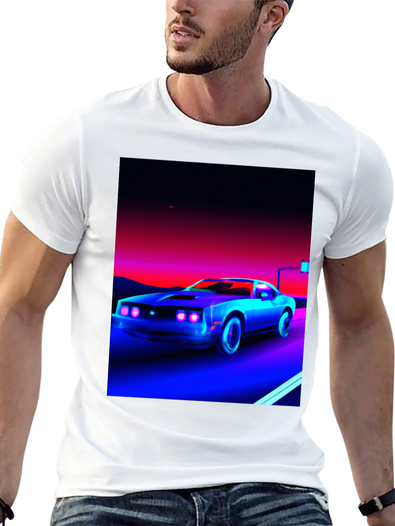 Retro Car Graphic Tee - Black