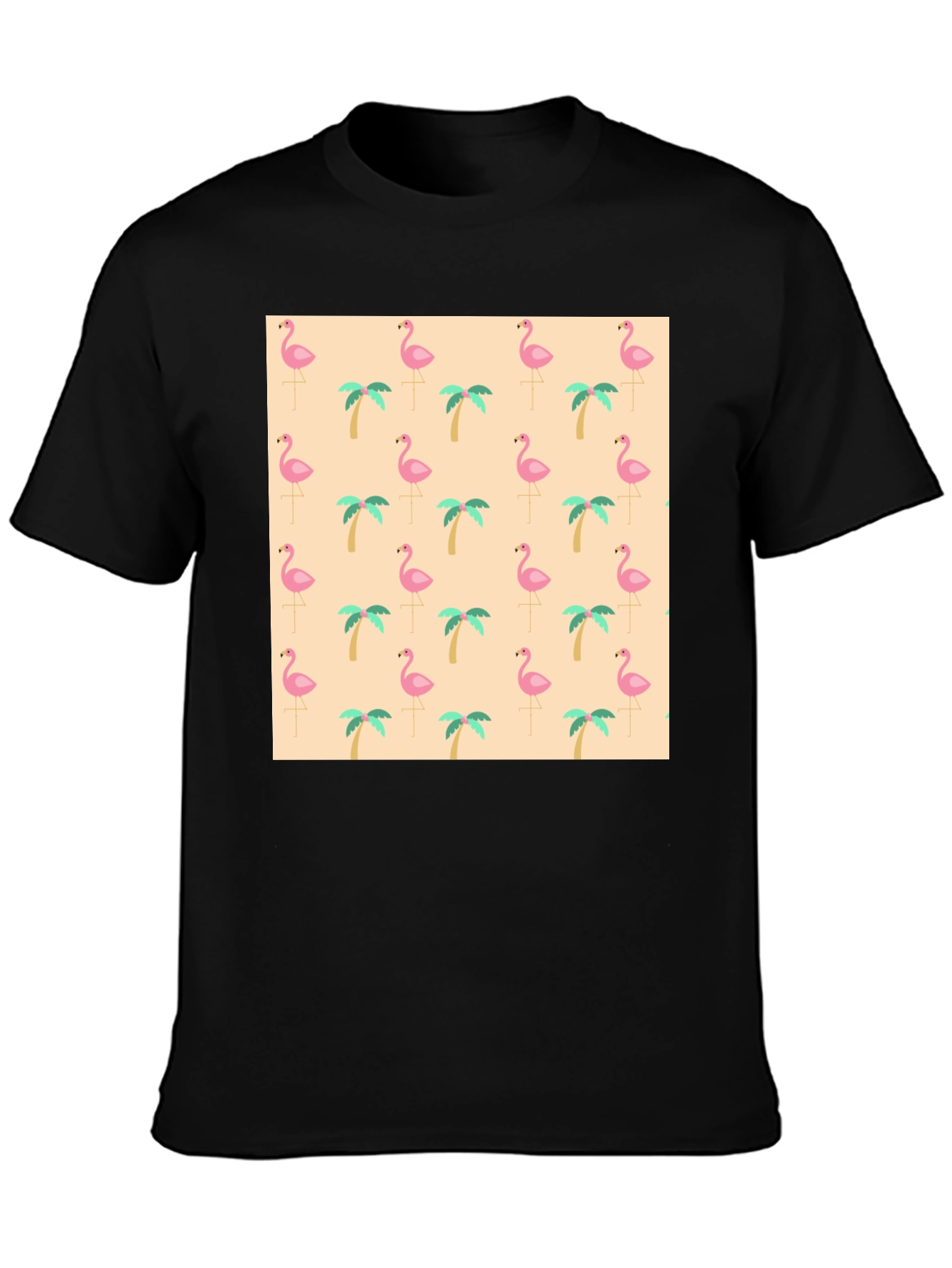 Tropical Flamingo & Palm Tree T-Shirt