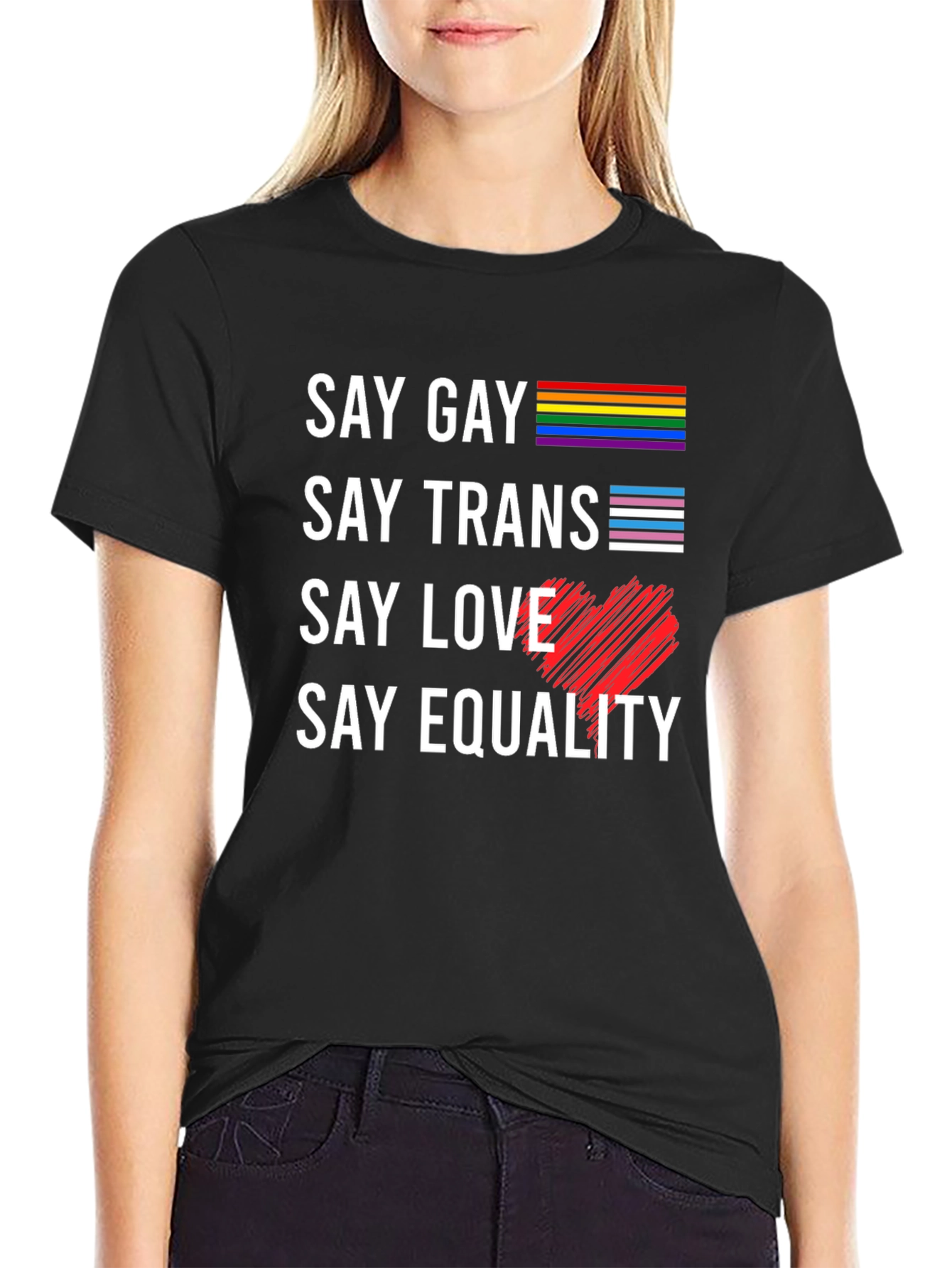 Say Gay Say Trans Say Love T-Shirt Pride Equality