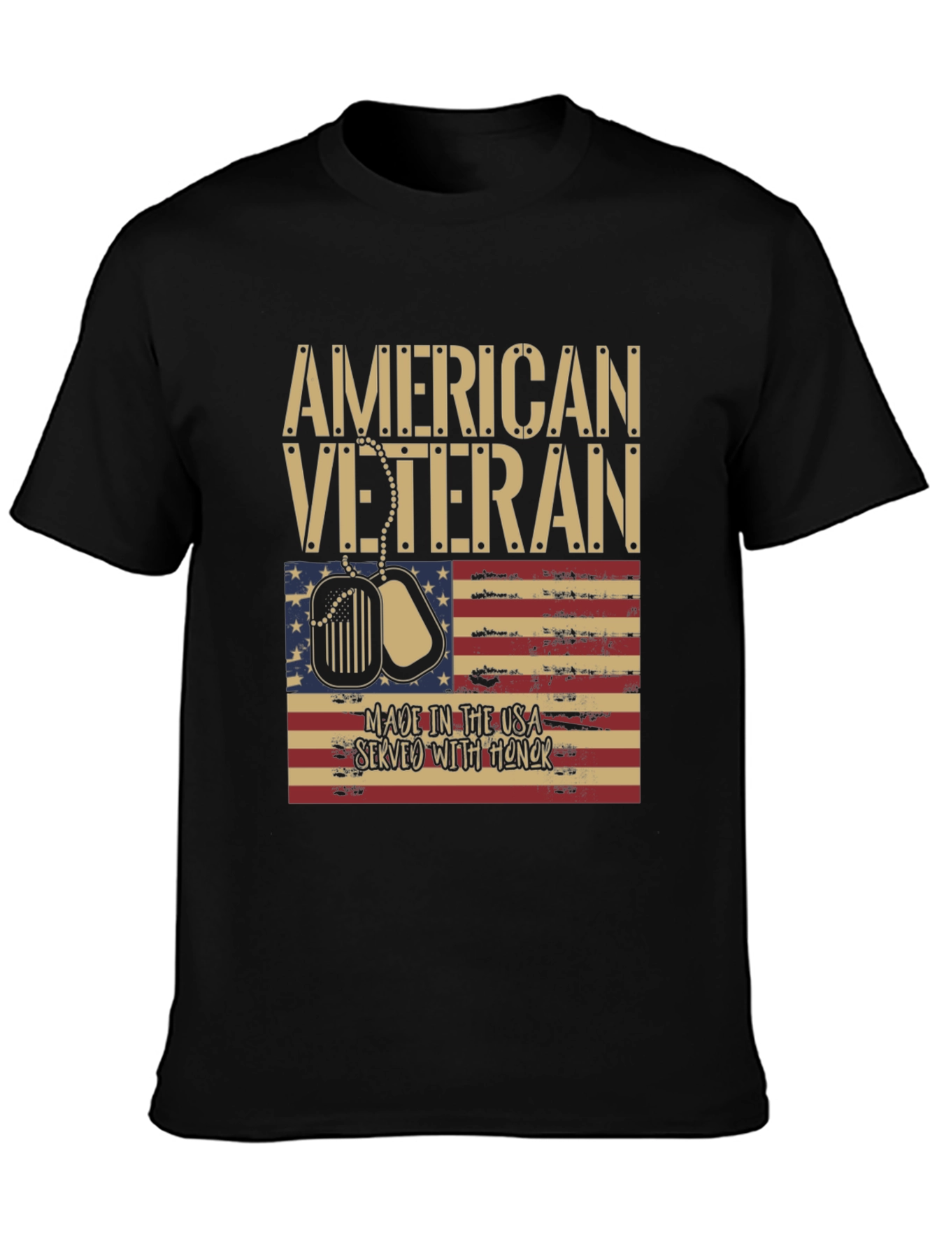 American Veteran T-Shirt - USA Flag Design