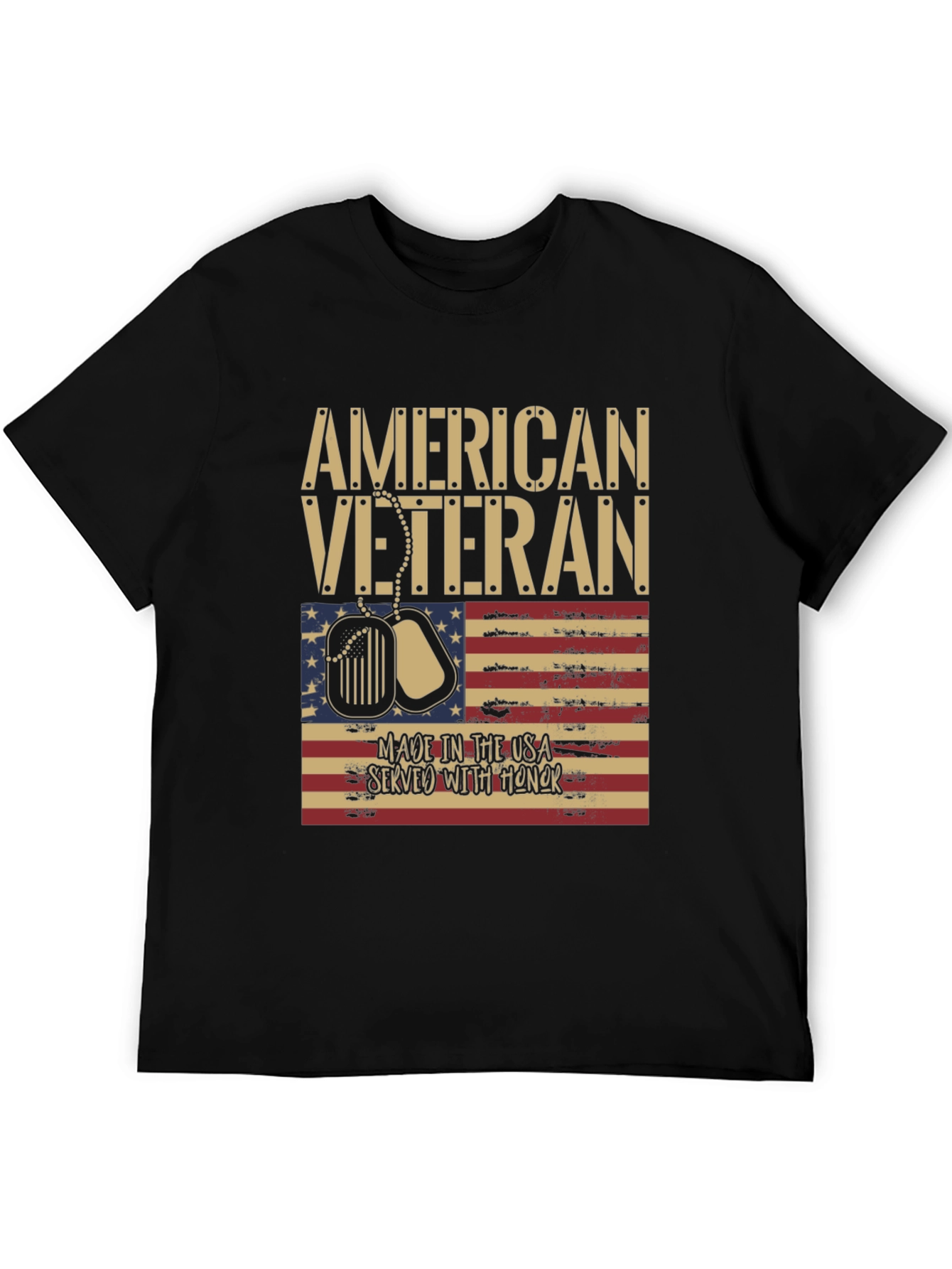American Veteran T-Shirt - USA Flag Design