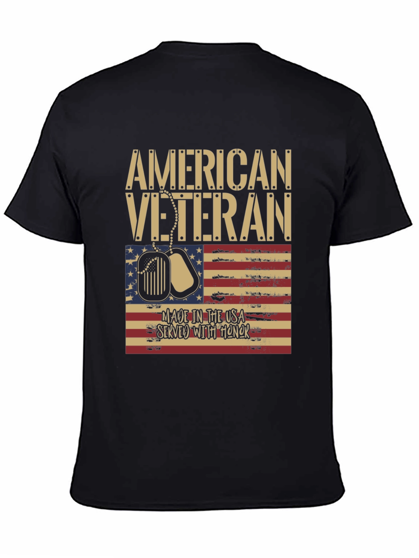American Veteran T-Shirt - USA Flag Design