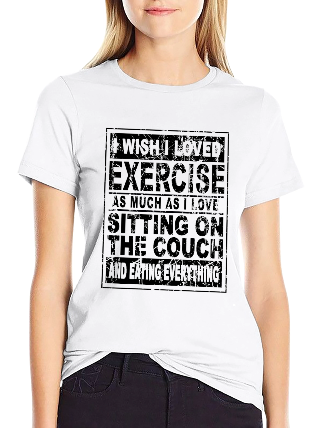 Funny Exercise Couch Potato Graphic T-Shirt