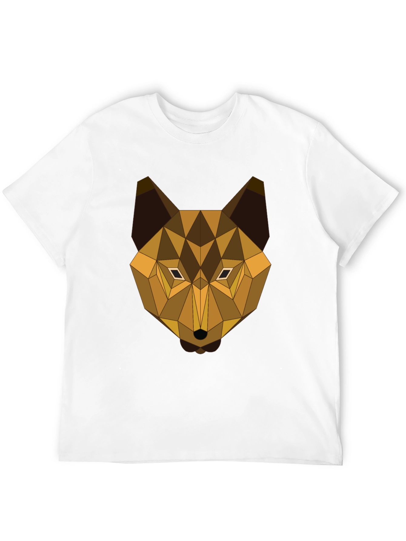 Geometric Wolf Graphic Tee - Modern Animal Print T-Shirt