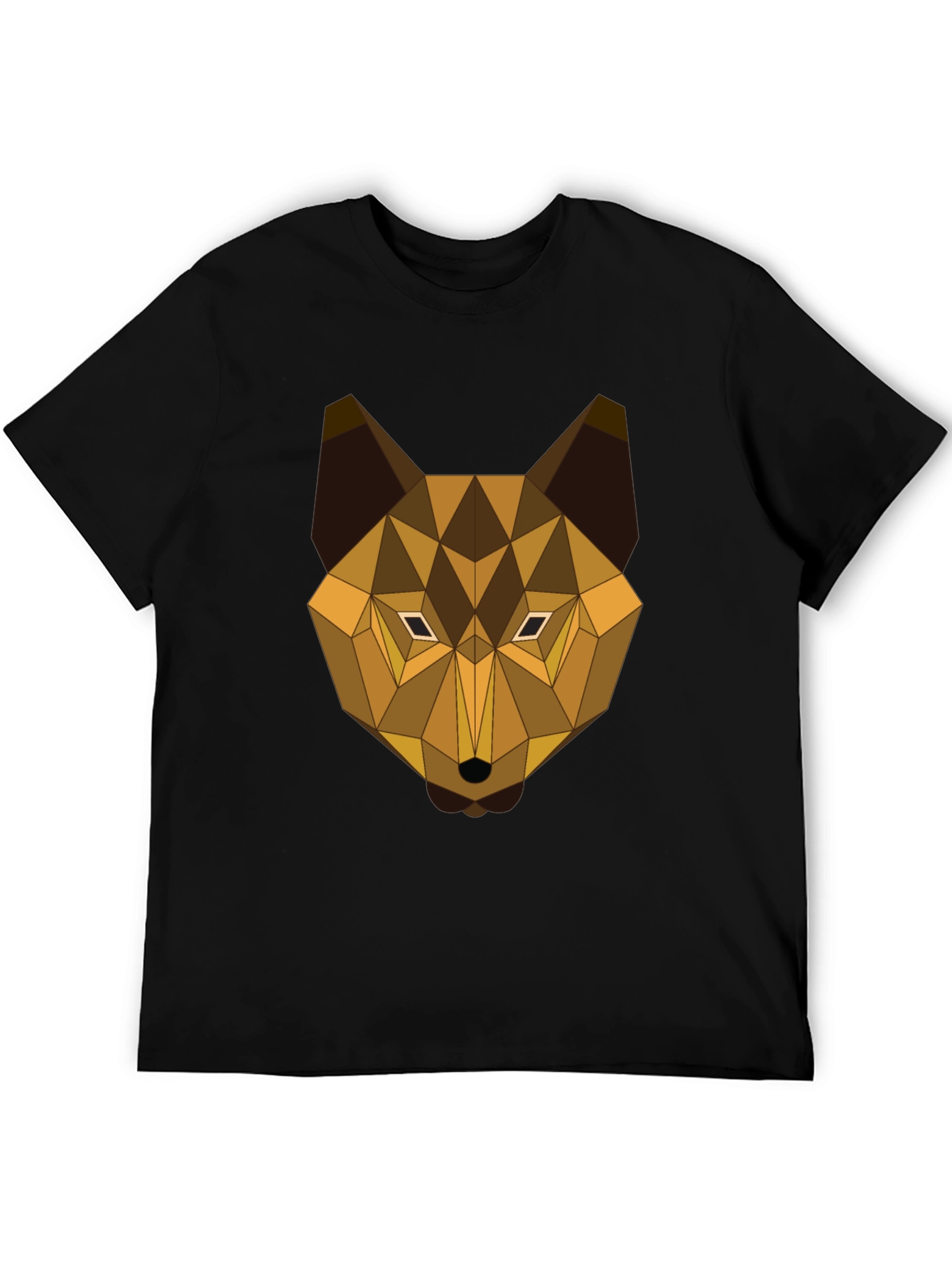 Geometric Wolf Graphic Tee - Modern Animal Print T-Shirt