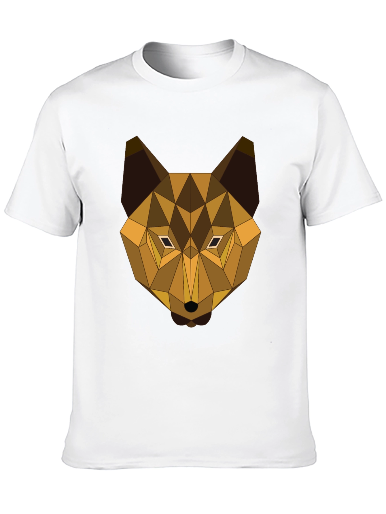 Geometric Wolf Graphic Tee - Modern Animal Print T-Shirt