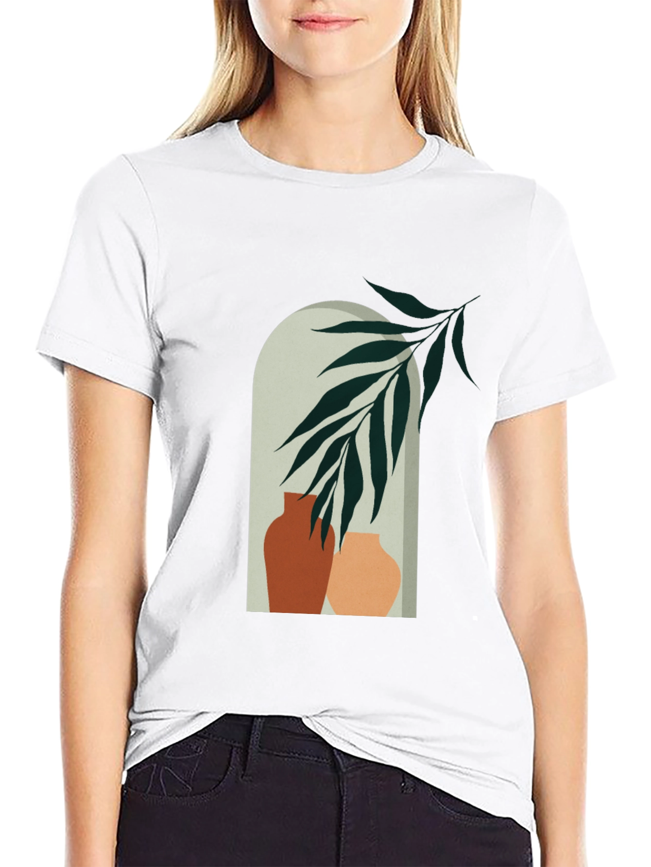 Vase Art Graphic Tee - Modern Casual Style