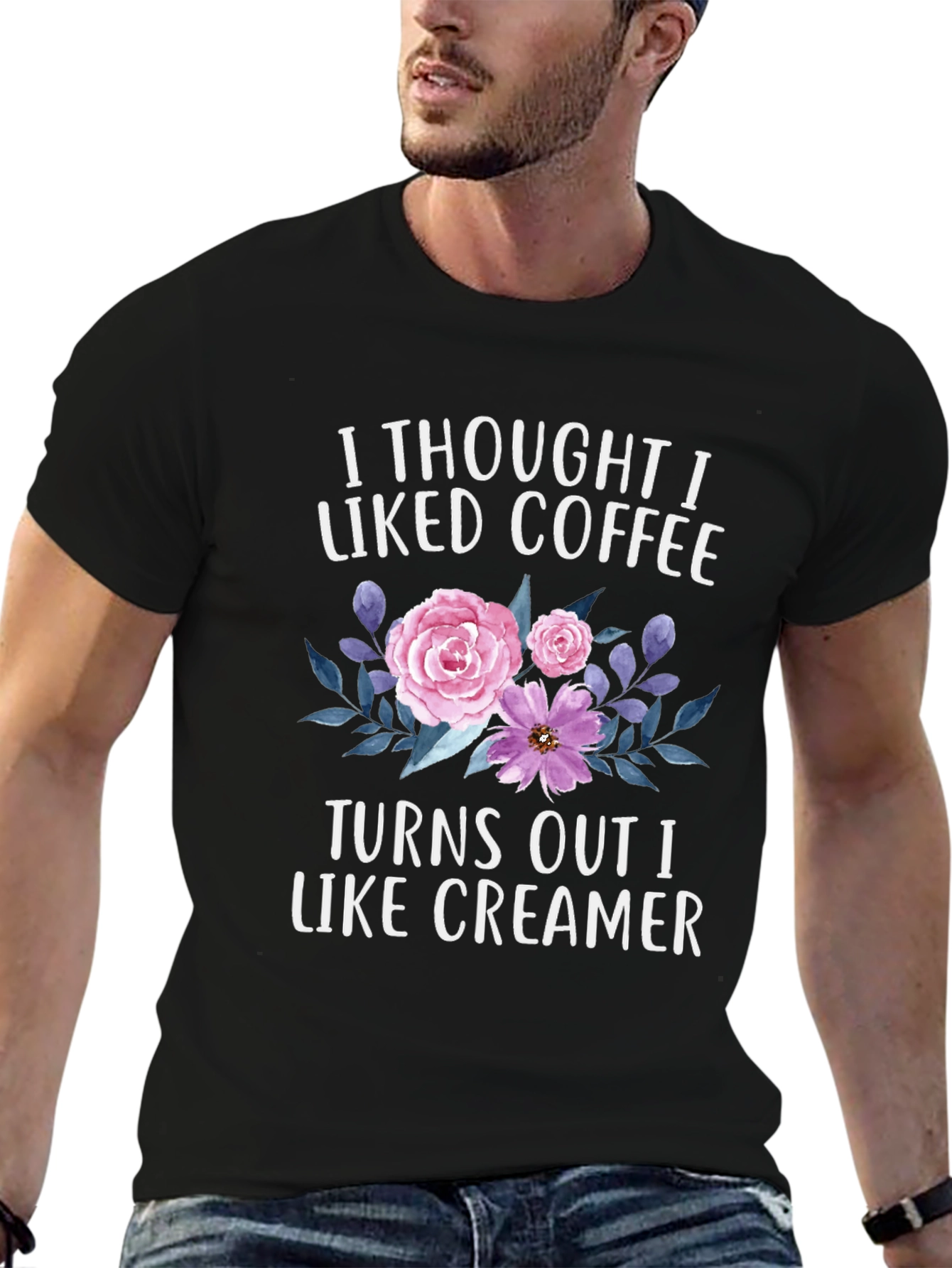 Coffee & Creamer T-Shirt - Floral Design