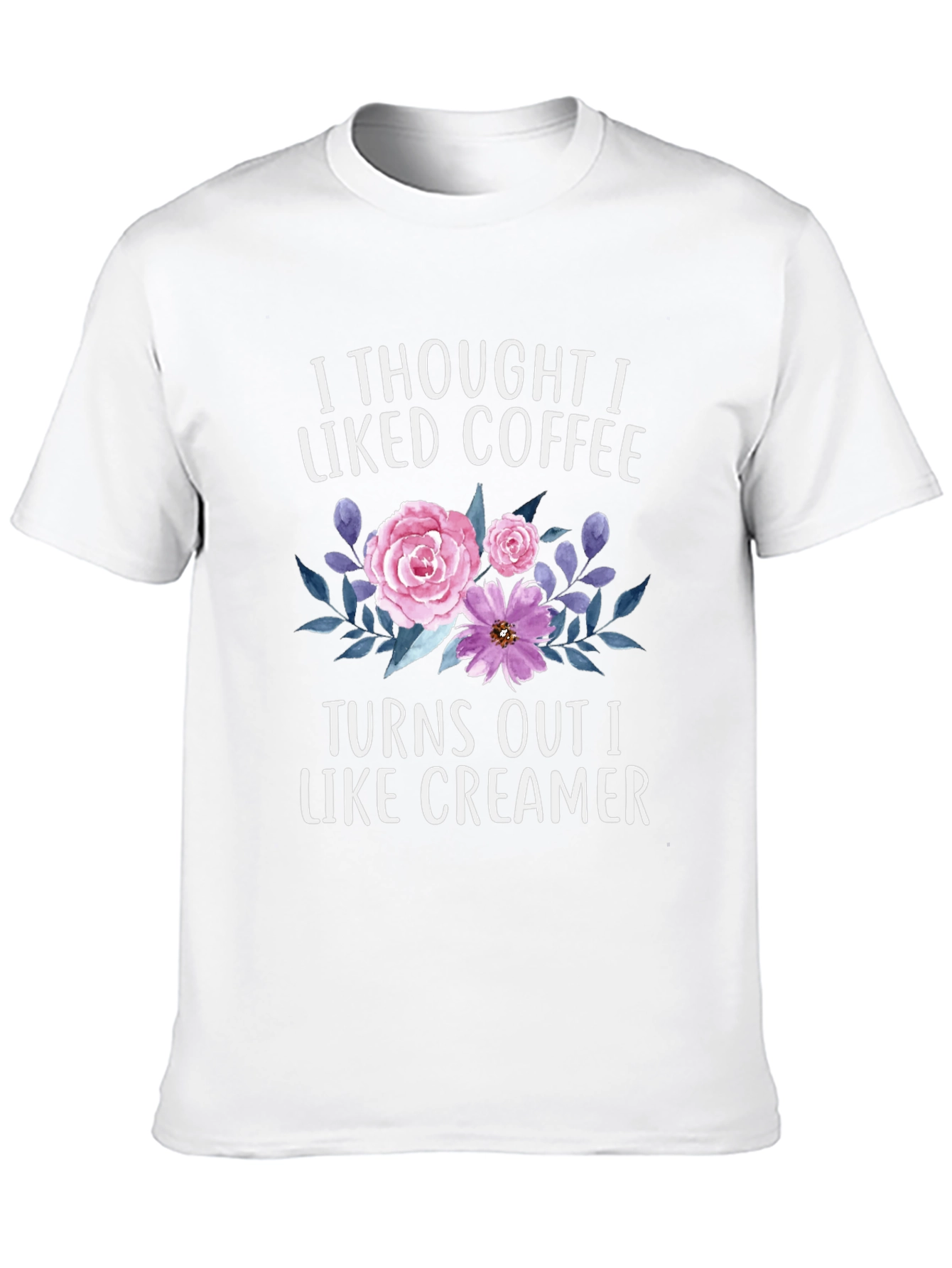 Coffee & Creamer T-Shirt - Floral Design